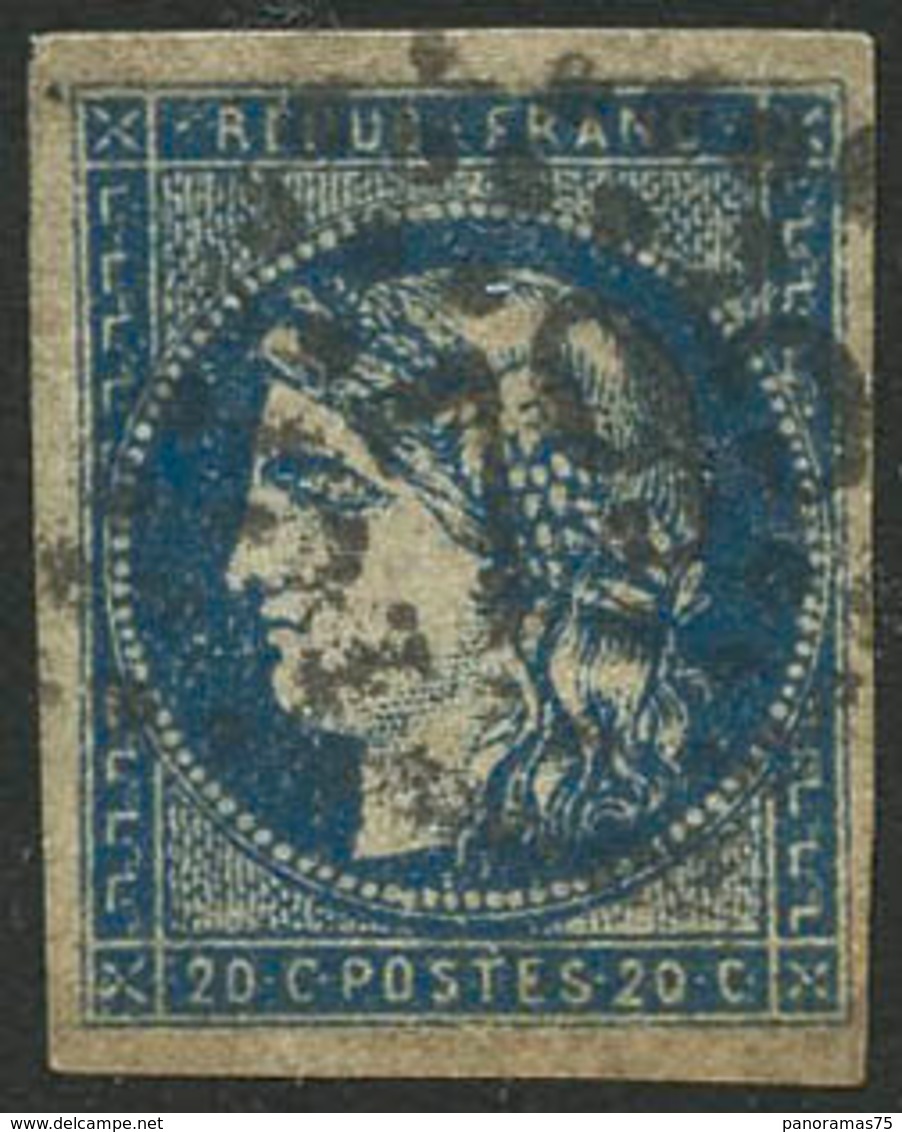 Oblit. N°44A 20c Bleu, Type I R1 - TB - 1870 Emission De Bordeaux