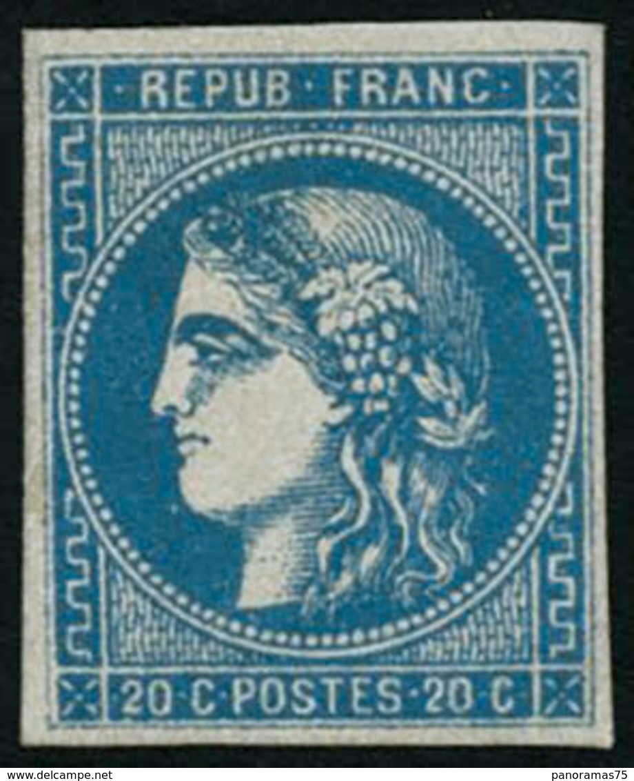 ** N°46B 20c Bleu, Type II R2 - TB. - 1870 Emission De Bordeaux