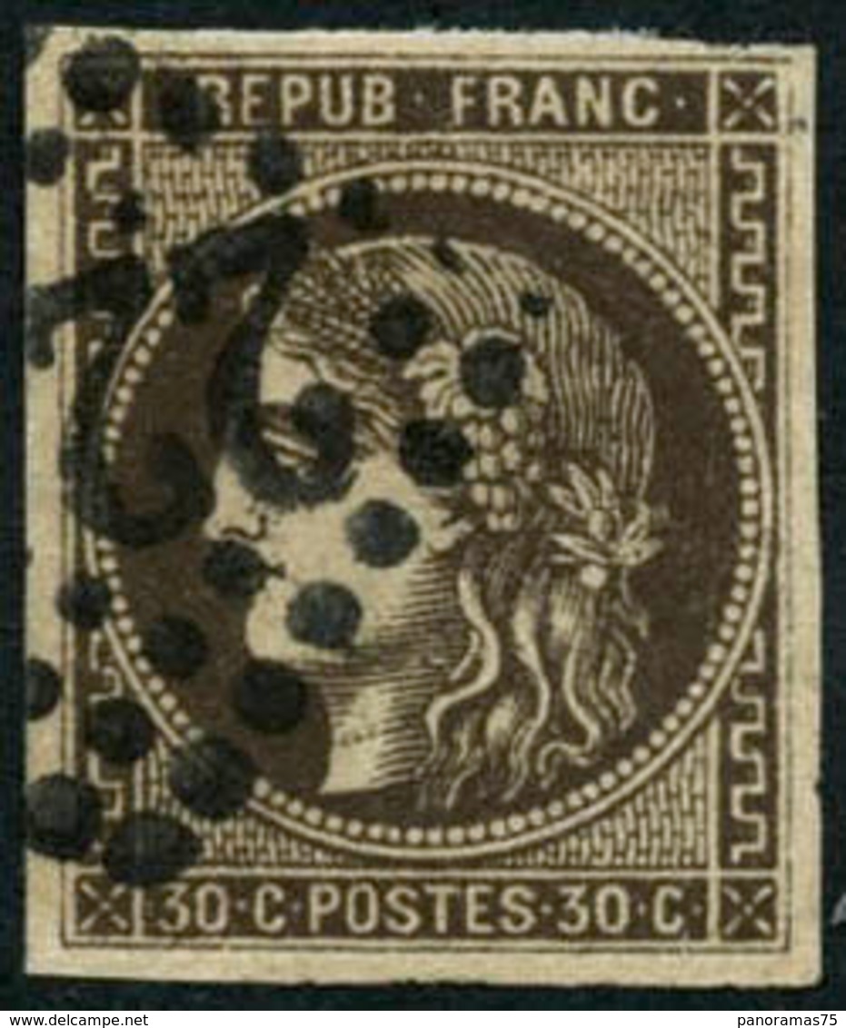 Oblit. N°47d 30c Brun Foncé - TB - 1870 Ausgabe Bordeaux