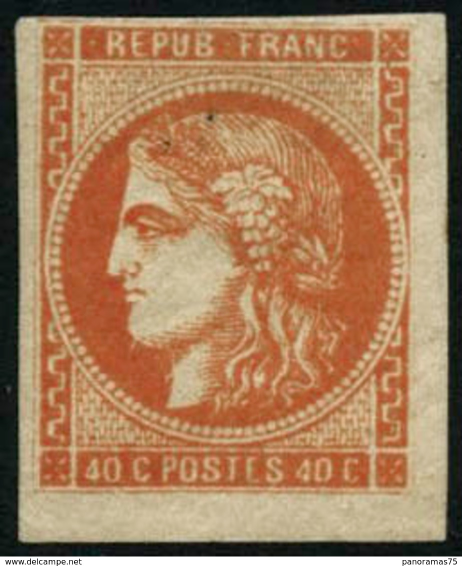 ** N°48 40c Orange, Petites Marges - B. - 1870 Emissione Di Bordeaux