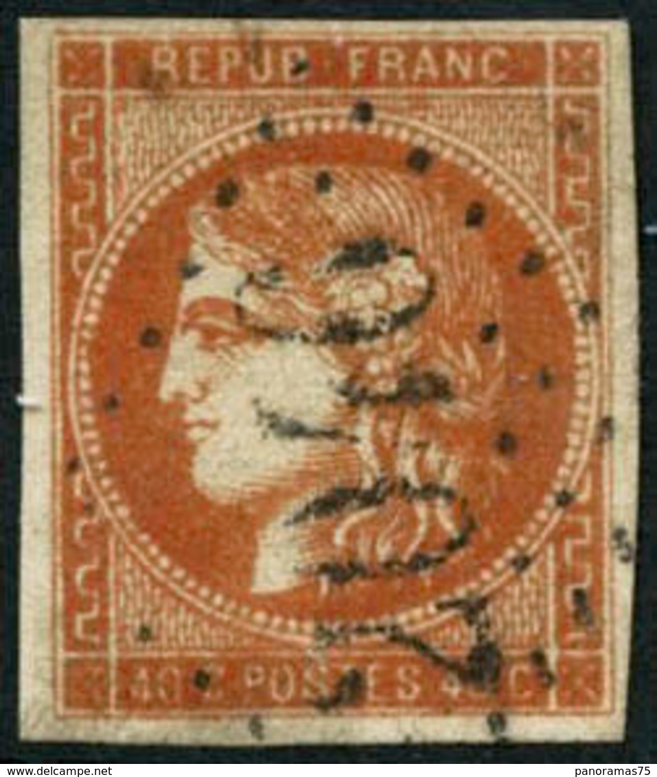Oblit. N°48f 40c Ocre Nuanc, Superbe - TB - 1870 Emissione Di Bordeaux