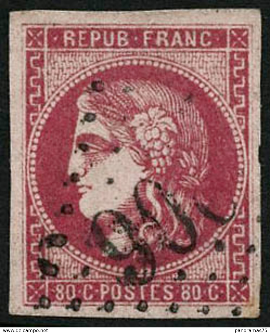 Oblit. N°49 80c Rose, Signé JF Brun - TB. - 1870 Emissione Di Bordeaux