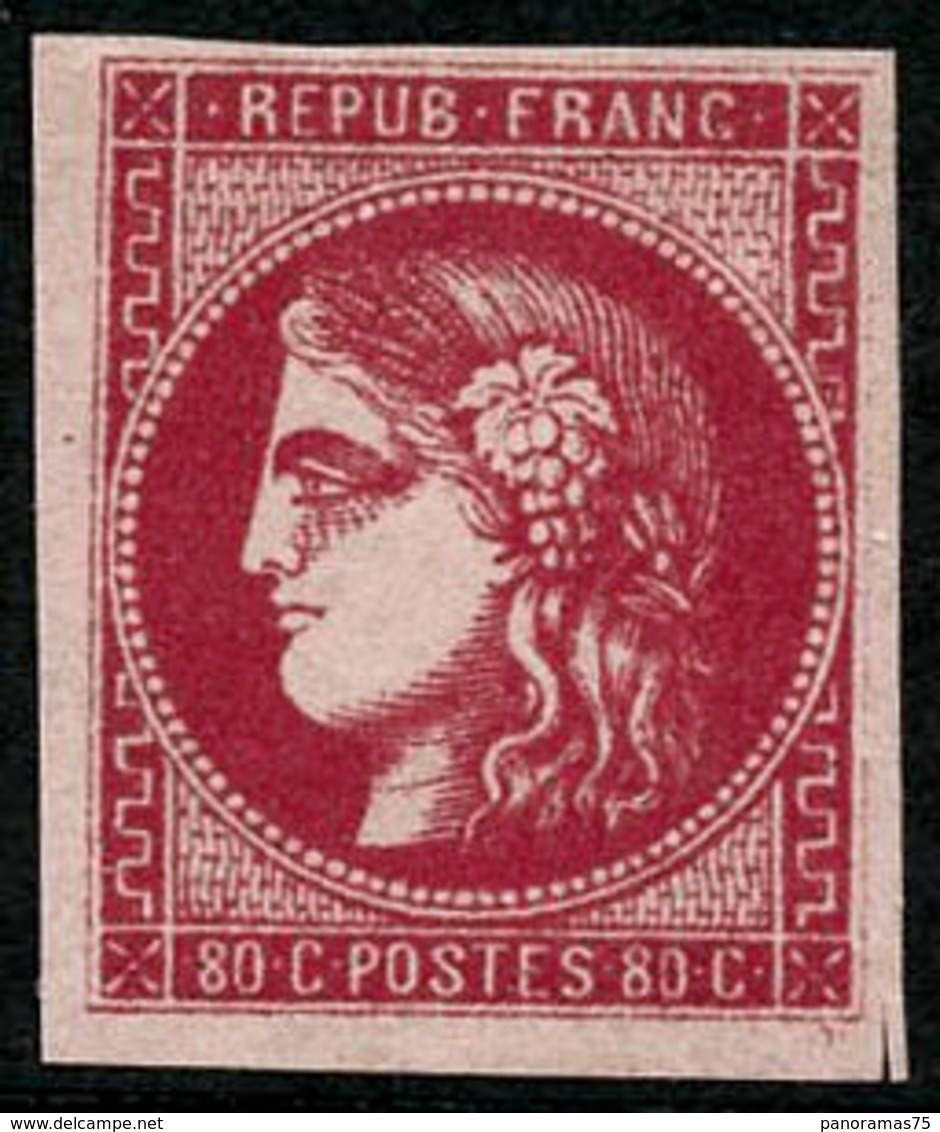 * N°49b 80c Rose Vif, Signé JF Brun - TB - 1870 Ausgabe Bordeaux