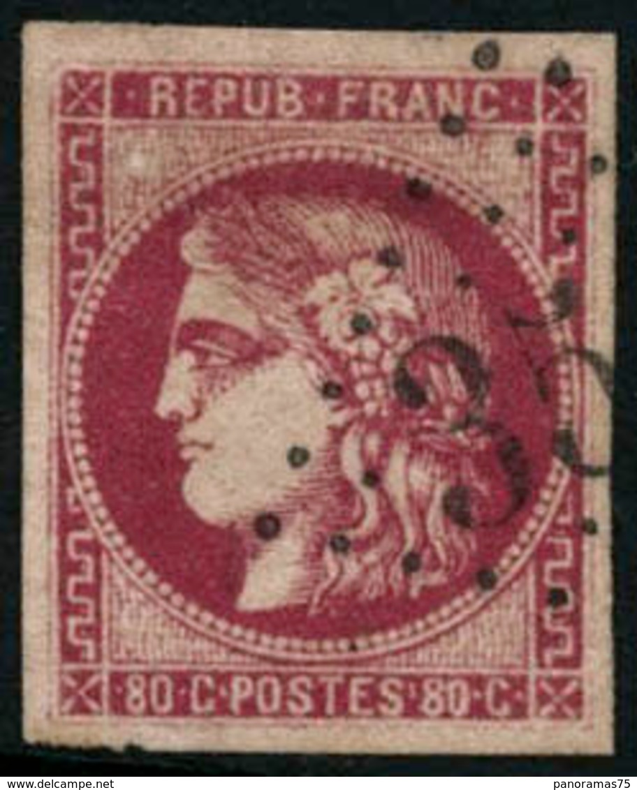 Oblit. N°49b 80c Rose Vif - TB - 1870 Emissione Di Bordeaux