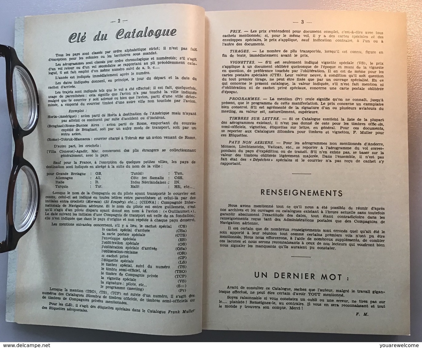 FRANK MULLER 1950 „catalogue Des Aérogrammes Du Monde Entier“ (1er Vol Poste Aérienne Katalog Erstflüge First Flight - Poste Aérienne & Histoire Postale