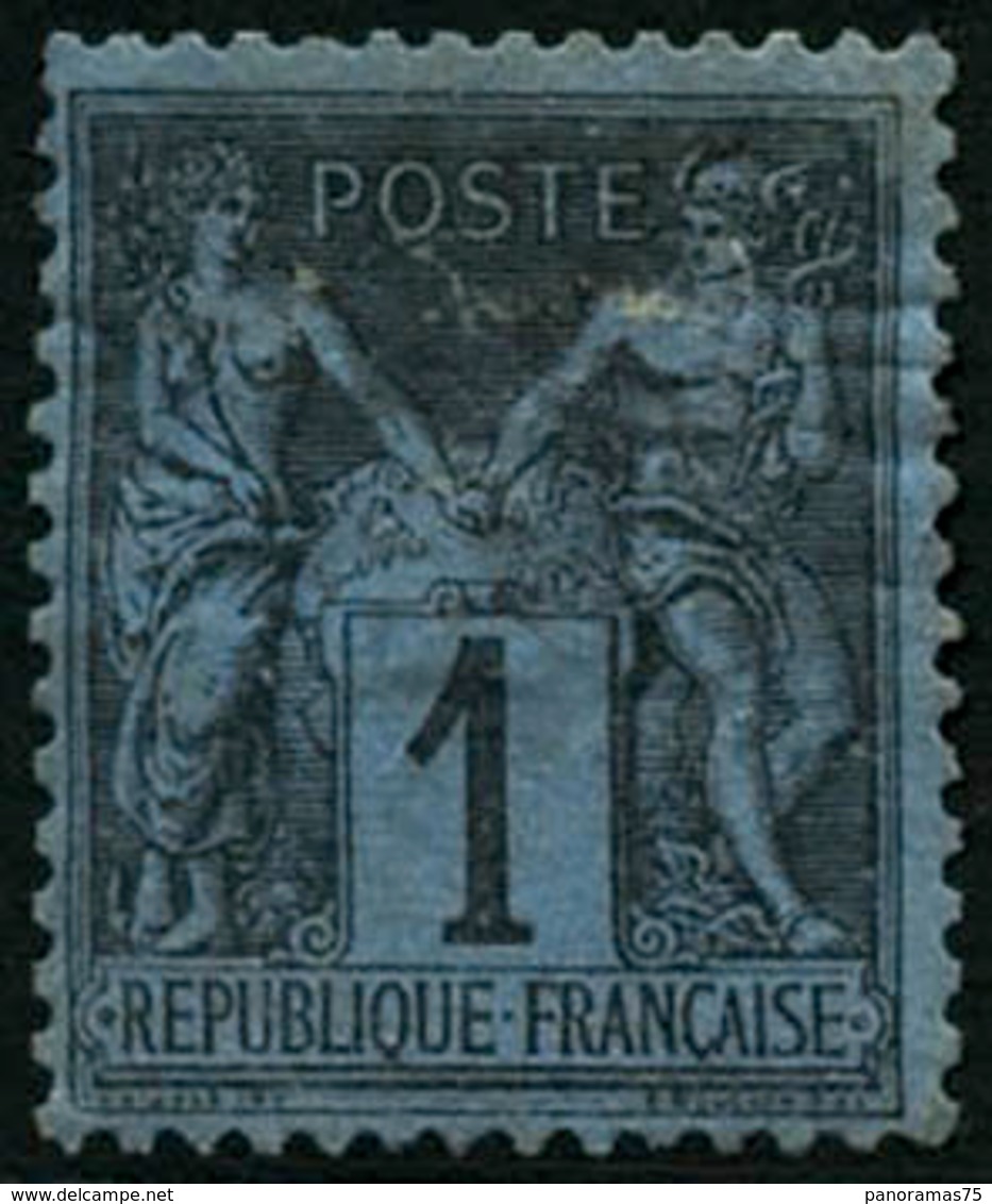 * N°84 1c Noir S/bleu De Prusse, Qualité Standard - B - 1876-1898 Sage (Type II)