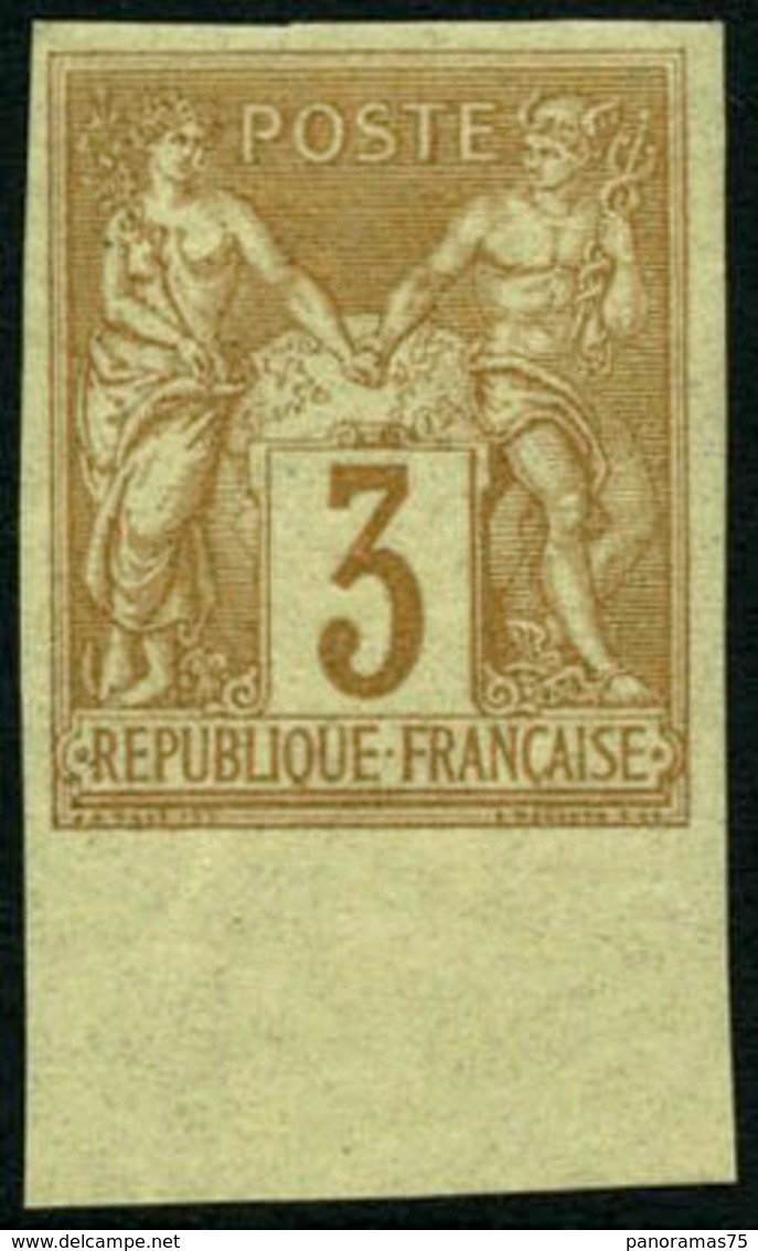 ** N°86a 3c Bistre S/jaune ND - TB. - 1876-1898 Sage (Type II)