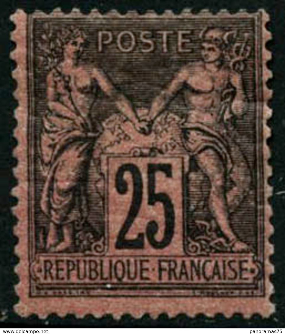 ** N°91 25c Noir S/rouge - TB. - 1876-1898 Sage (Type II)