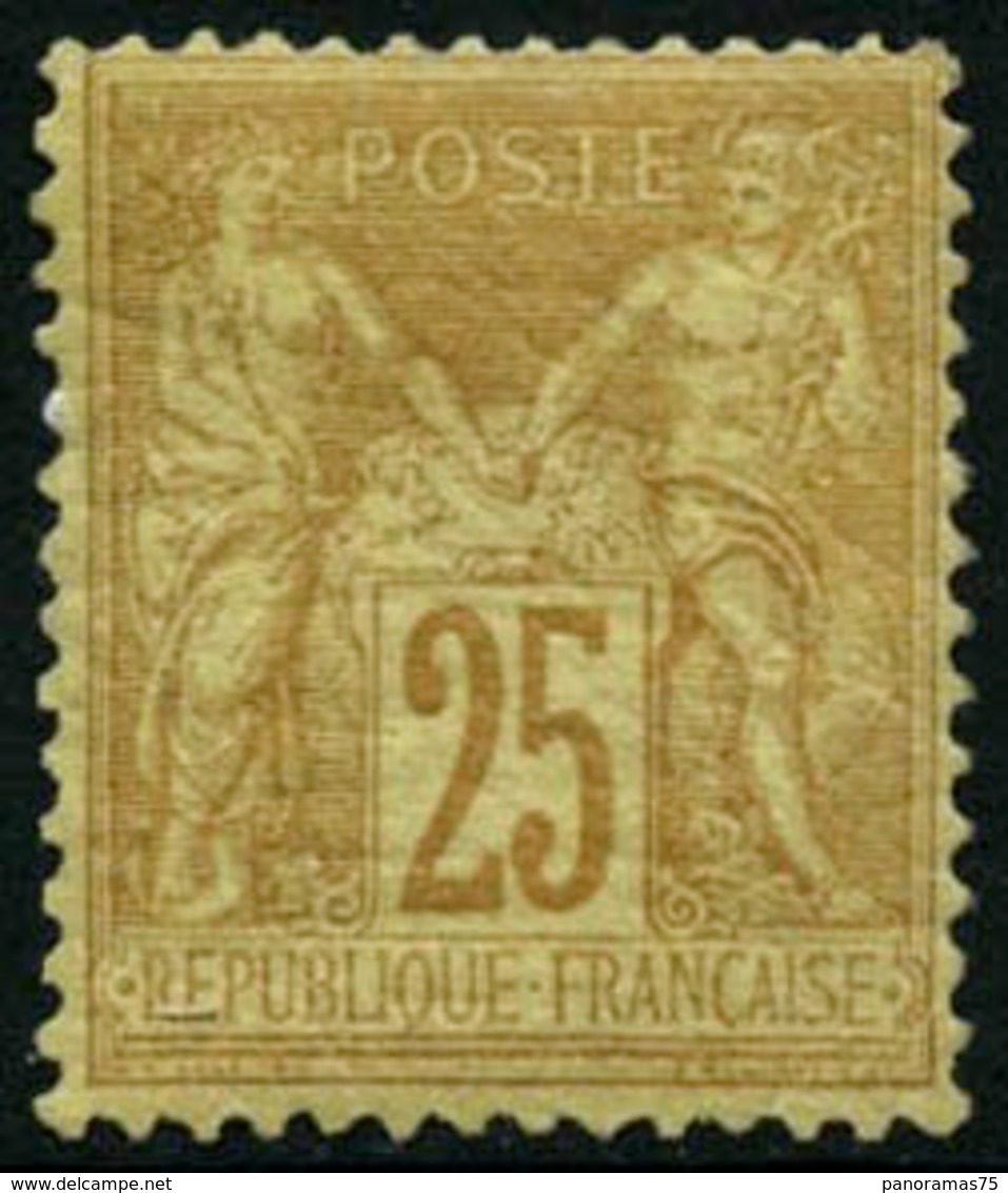 ** N°92 25c Bistre S/jaune - TB. - 1876-1898 Sage (Tipo II)