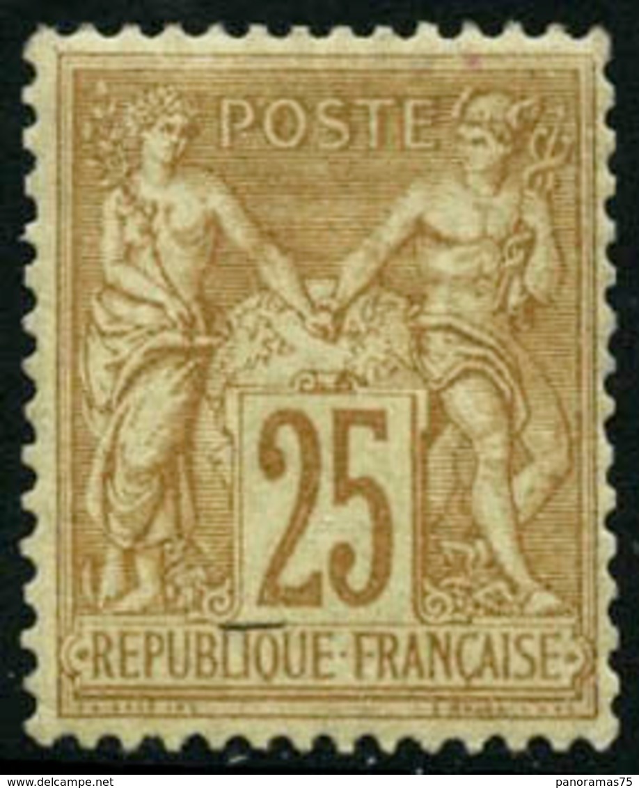 ** N°92 25c Bistre S/jaune - TB. - 1876-1898 Sage (Tipo II)