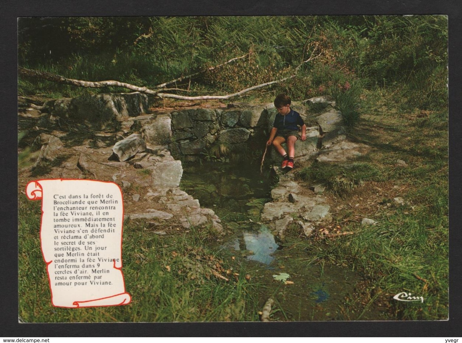 -PAIMPONT ,ille Et Vilaine, Fontaine De Barenton ( Enfant Au Bord De La Fontaine ) Cim 35.211 - Paimpont