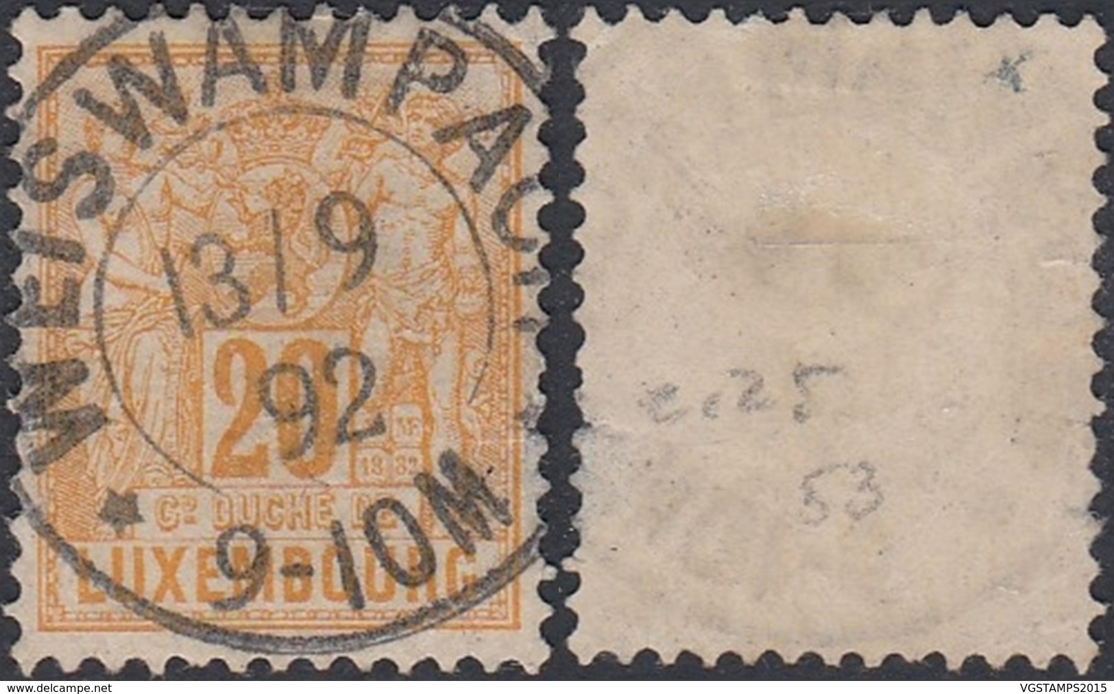 Luxembourg 1892 - Prifix N°53 Oblitération Wetswampack - Dentelé 12 1/2 - RR  (BE) DC3950 - Other & Unclassified