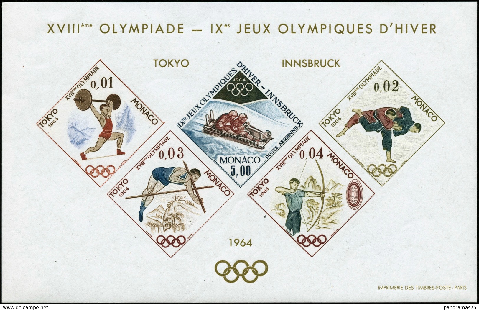 ** N°7 Bloc Spécial Jeux Olympiques De Tokyo 1964 - TB - Blocchi