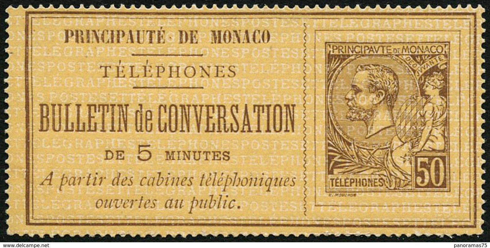 (*) N°1 50c Brun S/jaune - TB - Telefono