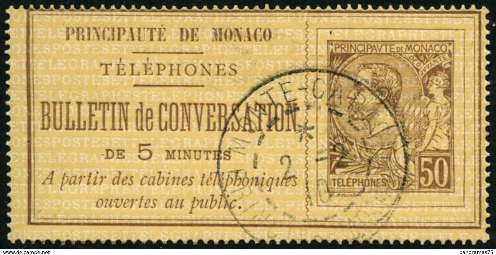 Oblit. N°50c Brun S/jaune - TB - Telefoonzegels
