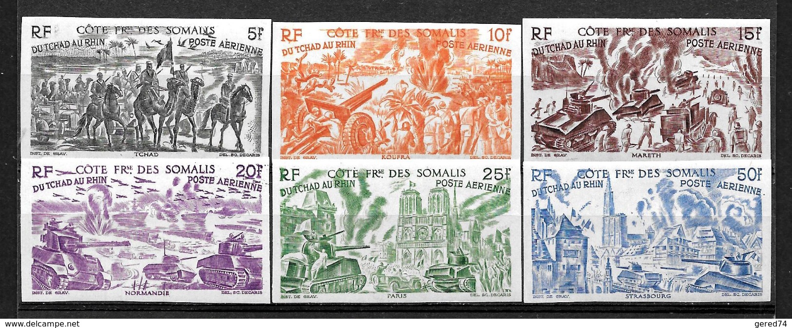 Cote Des SOMALIS : Poste Aérienne N° 14/19 * Non Dentelée (cote : 90,00 €) - Unused Stamps