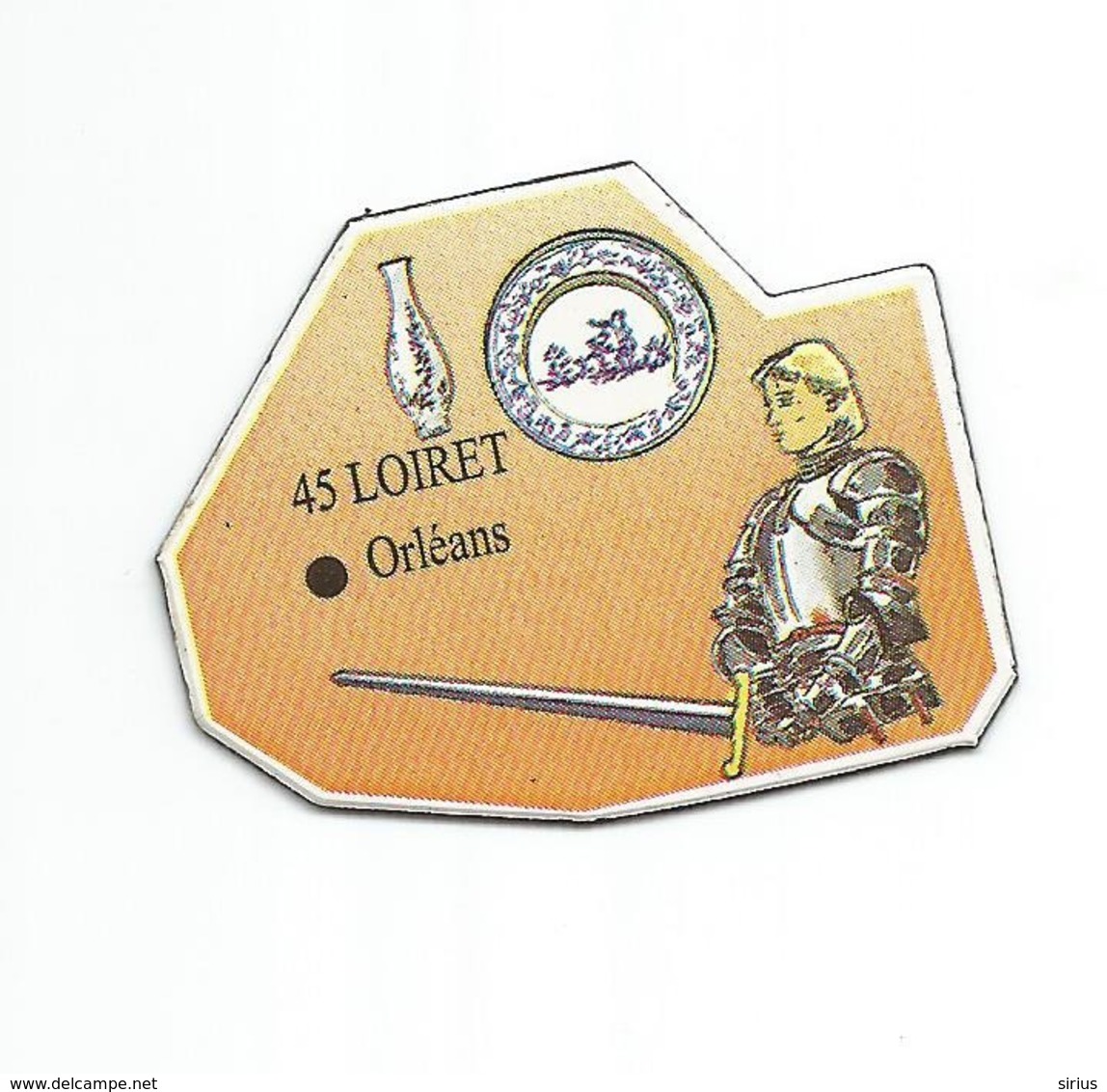 MAGNET Le Gaulois " Département - 45 Loiret - Orléans - Jeanne D'Arc Porcelaine " - Magnets