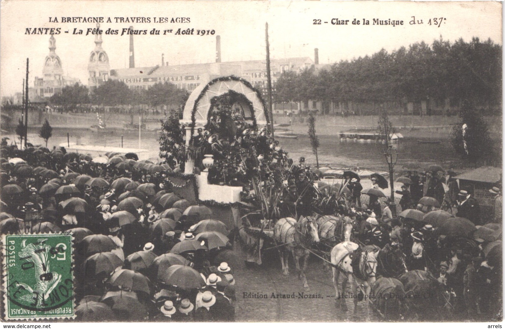 FR44  NANTES - Fête Des Fleurs 1910 - Char De Ma Musique - Animée - Belle - Carnaval