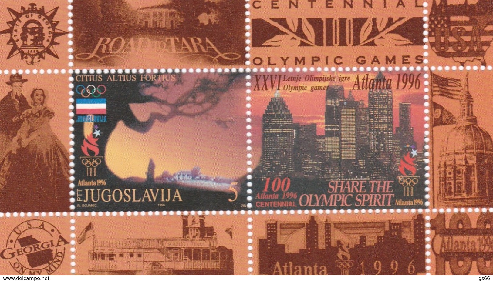 1996, Jugoslawien, 2775 Block 44,  MNH **,  Olympische Sommerspiele, Atlanta. - Blocks & Kleinbögen