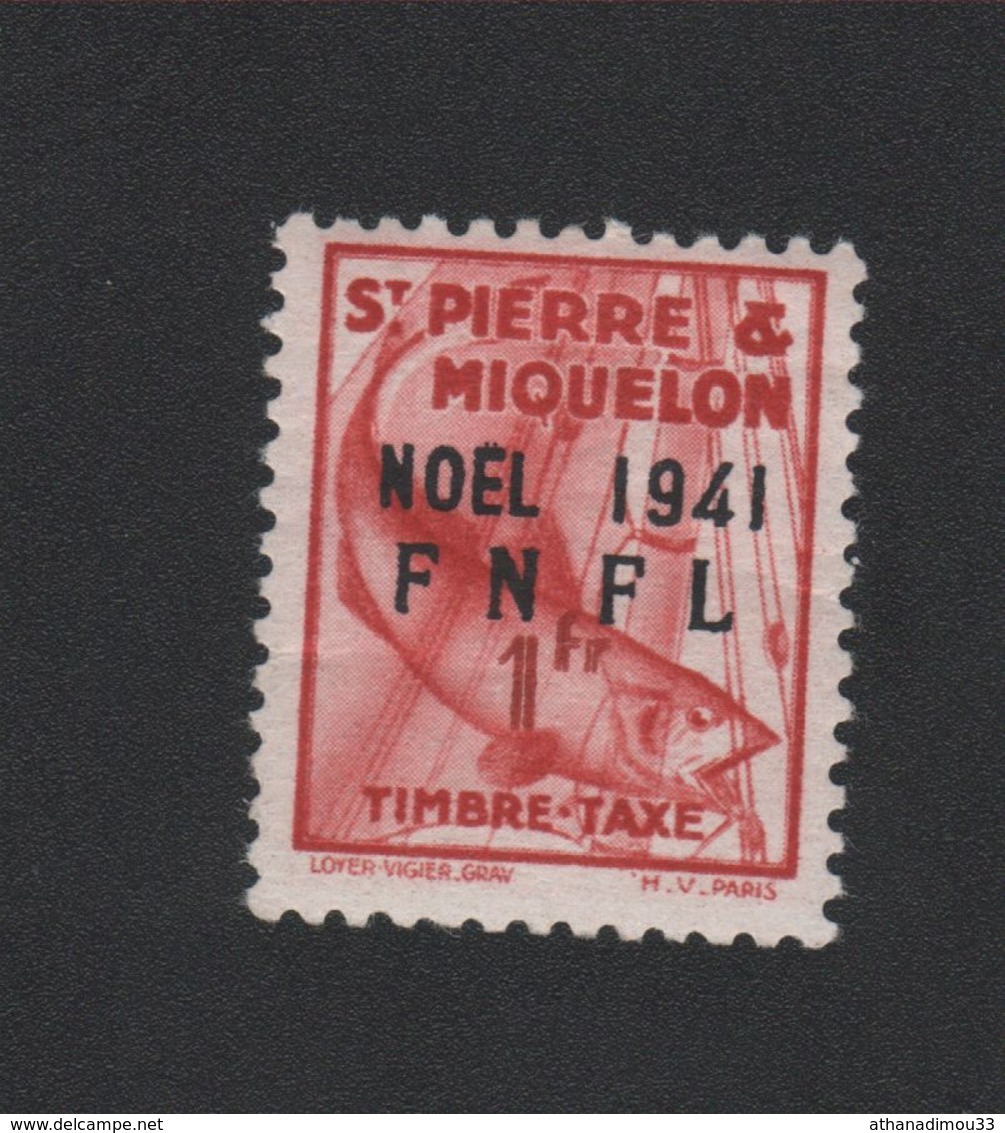 St Pierre Et Miquelon Taxe N° 49 Gomme Avec Charnière - Strafport