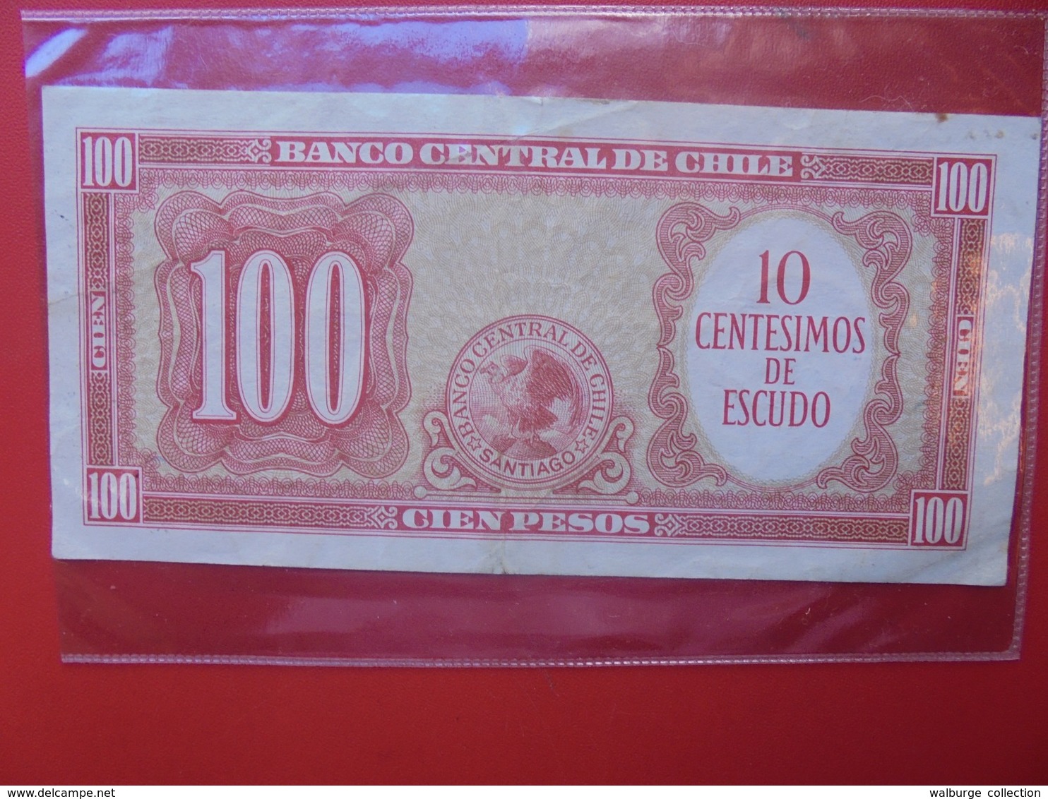 CHILI 10 CENTESIMOS 1960-61 CIRCULER  (B.7) - Chili