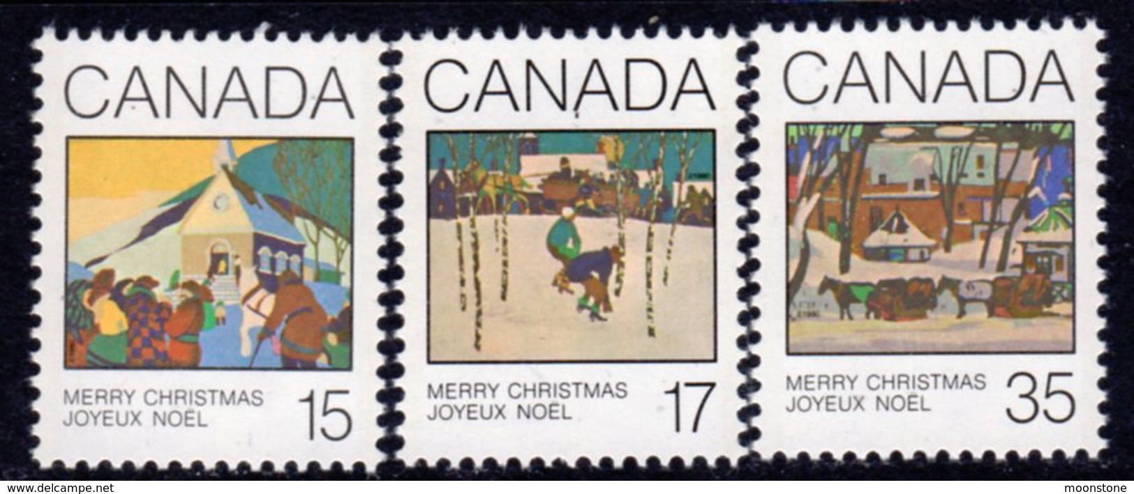 Canada 1980 Christmas Paintings Set Of 3, MNH, SG 993/5 - Unused Stamps