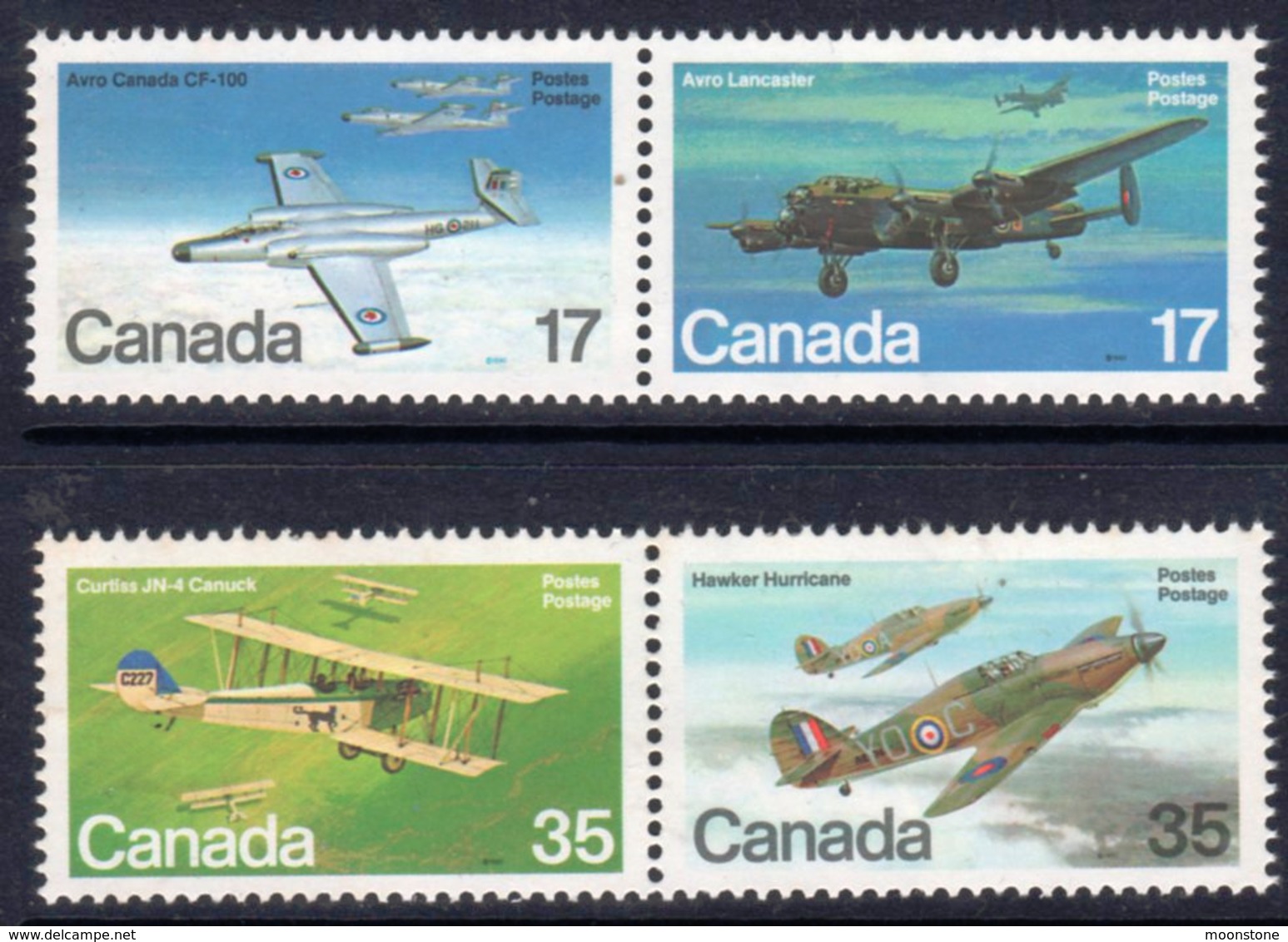 Canada 1980 Canadian Aircraft II Set Of 4, 2 Pairs, MNH, SG 996/9 - Unused Stamps