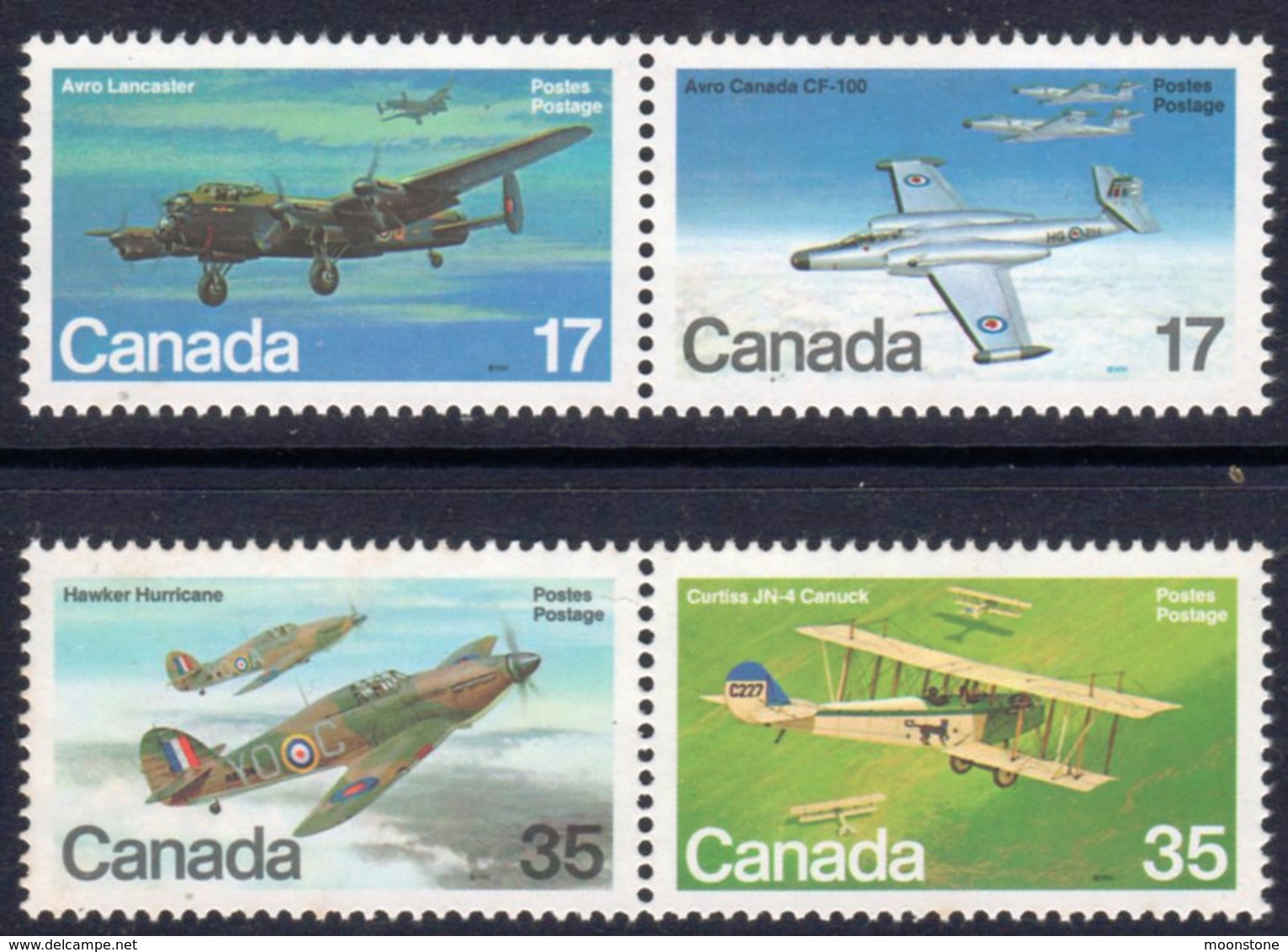 Canada 1980 Canadian Aircraft II Set Of 4, 2 Pairs, MNH, SG 996/9 - Unused Stamps