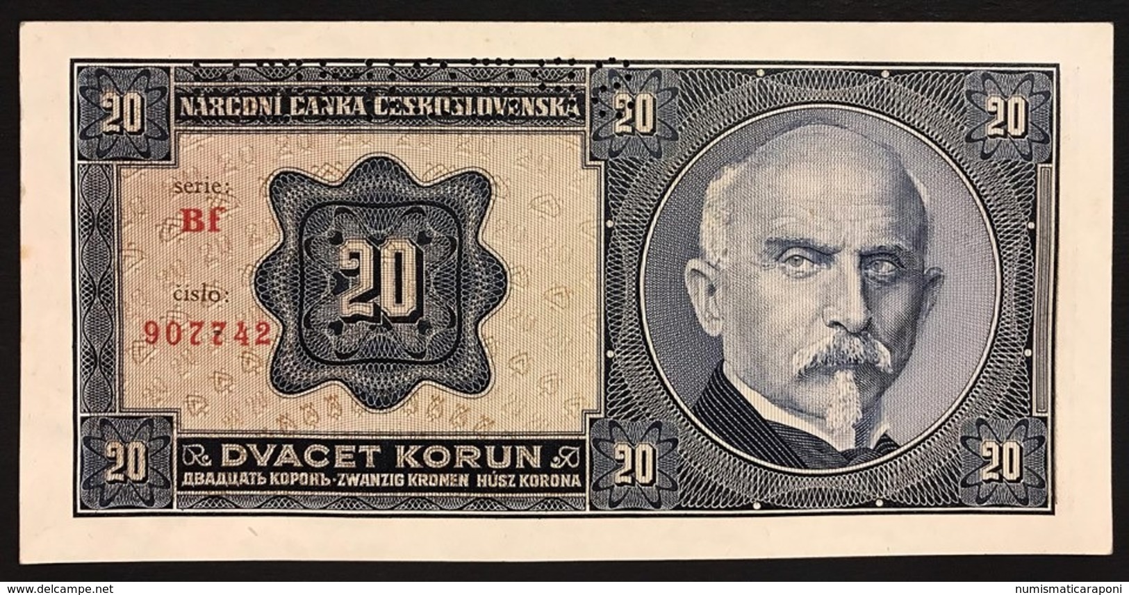 Ceskoslovenska CECOSLOVACCHIA 20 KORUN 1926 SPECIMEN UNC- Q.fds P-21s Lotto 2738 - Slovacchia