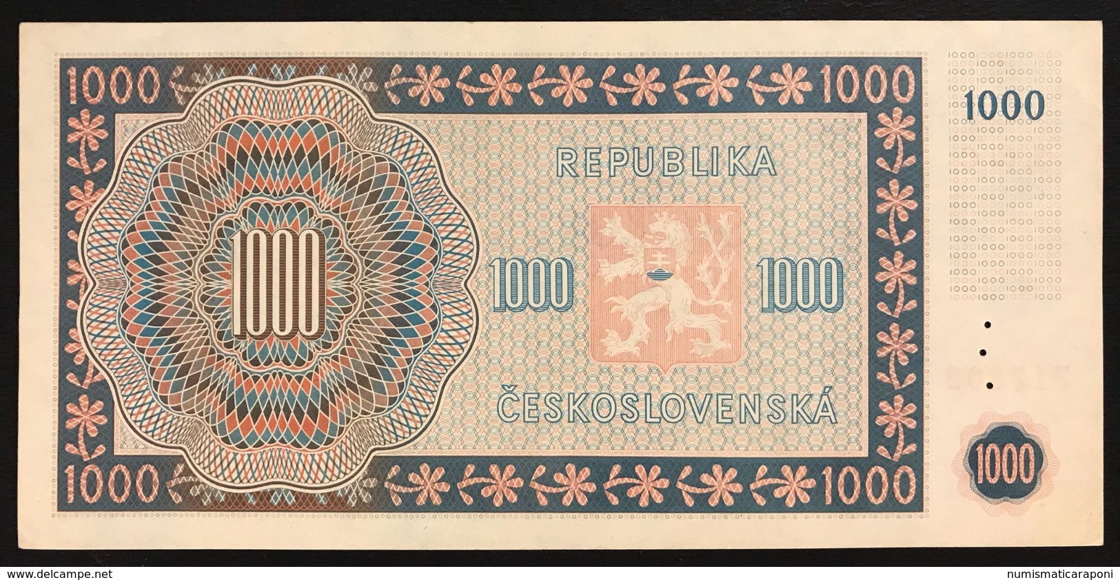 Ceskoslovenska CECOSLOVACCHIA 1000 CORONE 1945 TISIC KORUN UNC- Q.fds P-74s Lotto 601 - Slovaquie