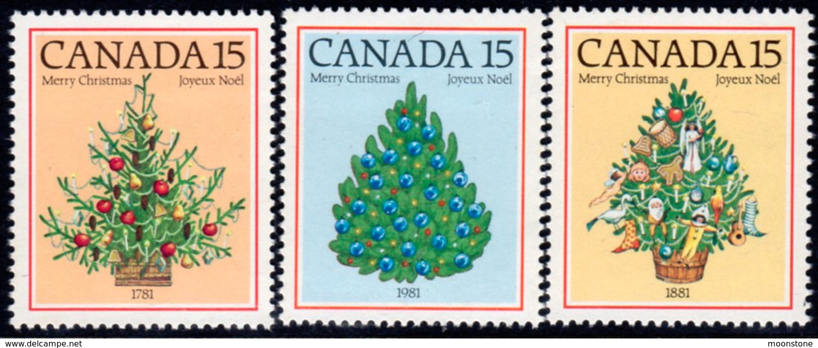 Canada 1981 Christmas Set Of 3, MNH, SG 1023/5 - Unused Stamps