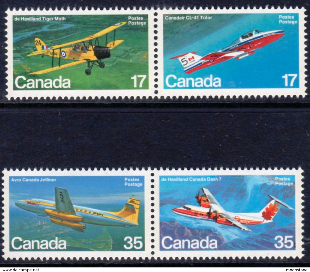 Canada 1981 Canadian Aircraft III Set Of 4, 2 Pairs, MNH, SG 1026/9 - Unused Stamps