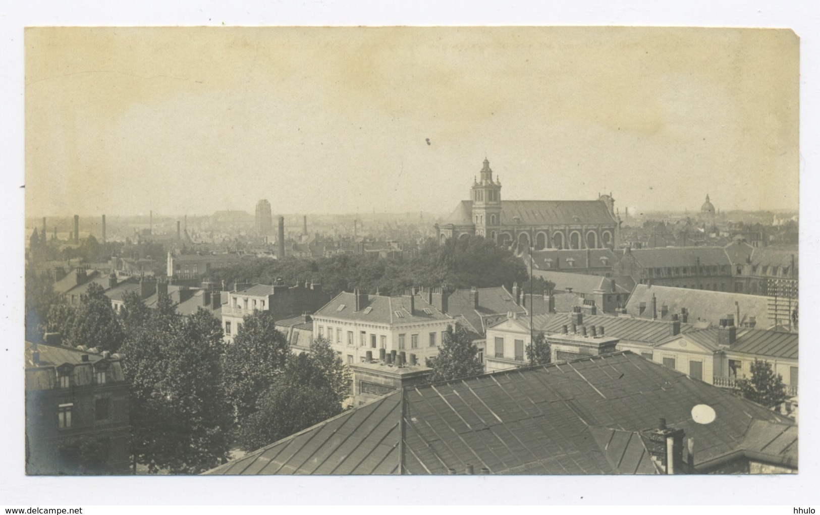 E026 Photo Originale Vintage Vue D'une Ville Du Nord De France Flandre Belgique Vers 1902 - Altri & Non Classificati