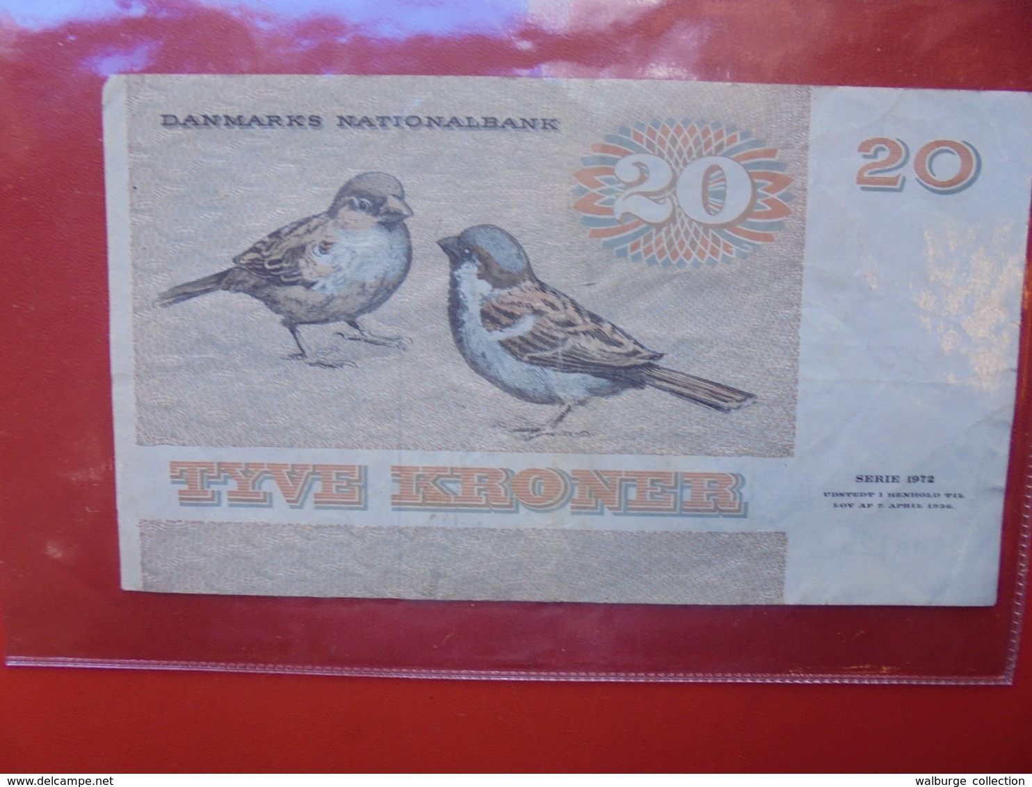 DANEMARK 20 KRONER SERIE 1972 CIRCULER  (B.7) - Danimarca