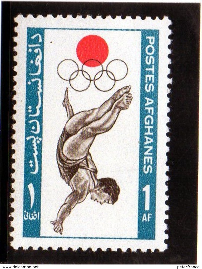 1964 Afghanistan - Olimpiadi Di Tokyo - Plongeon