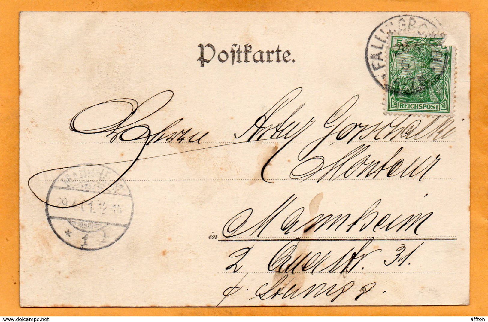 Gruss Aus Fallingbostel Germany 1901 Postcard - Fallingbostel