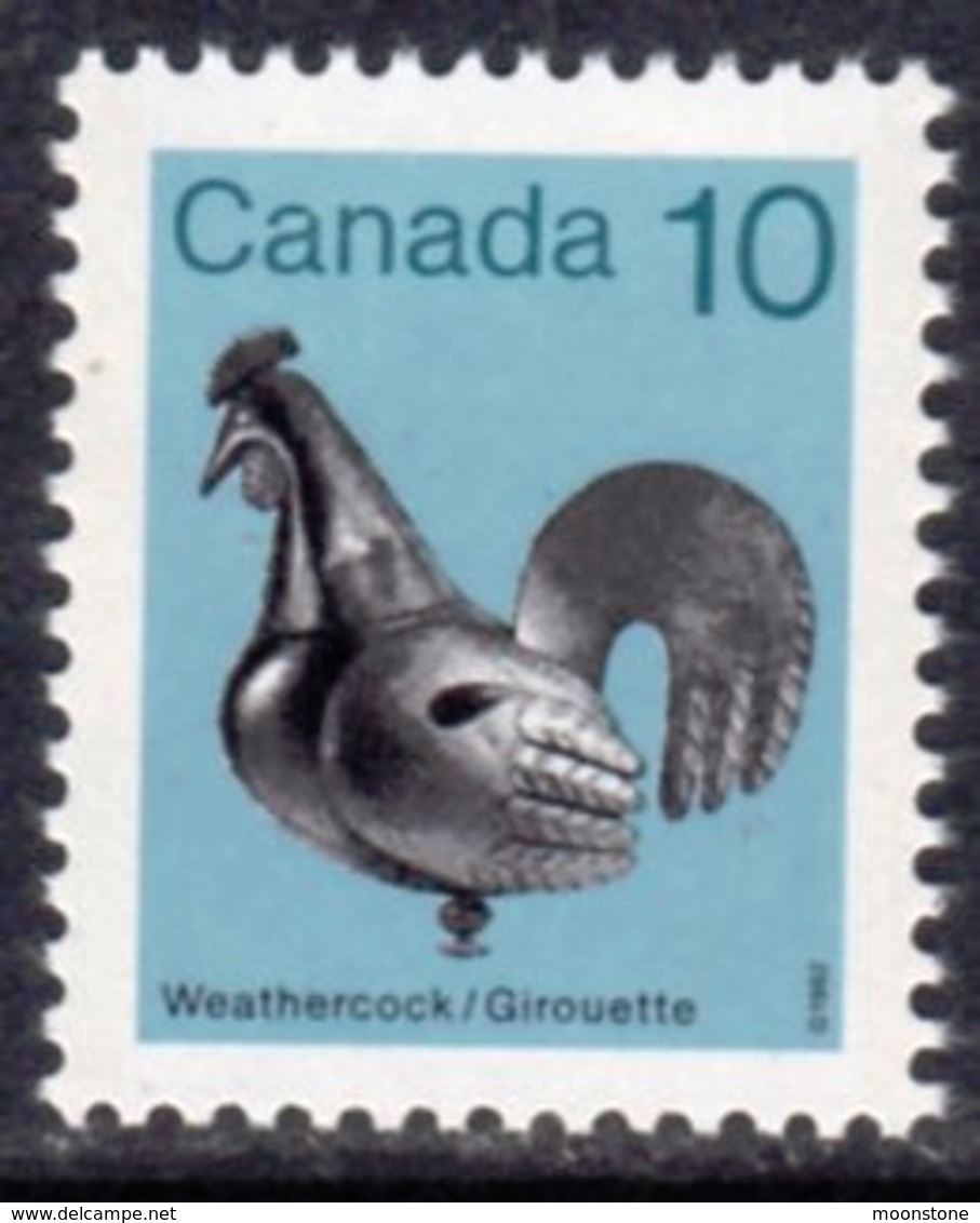 Canada 1982-7 Heritage Artefacts Definitives 10c Weathercock Value, MNH, SG 1058 - Unused Stamps