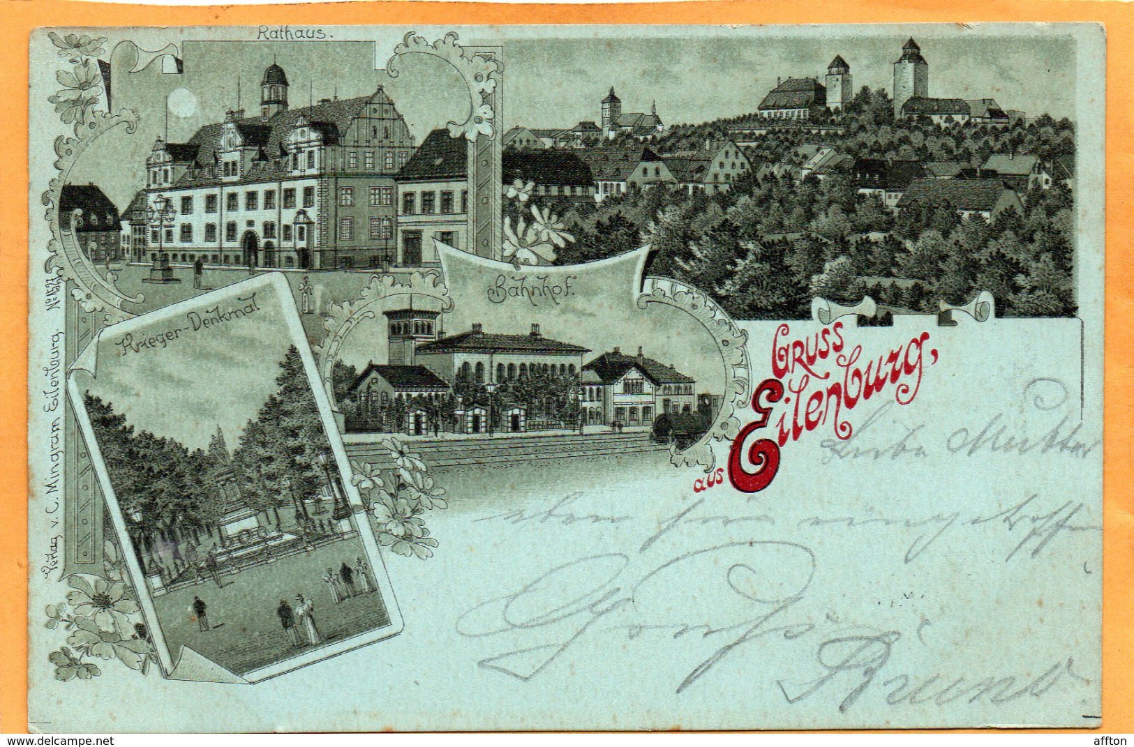Gruss Aus Eilenburg Bahnhof Germany 1899 Postcard - Eilenburg