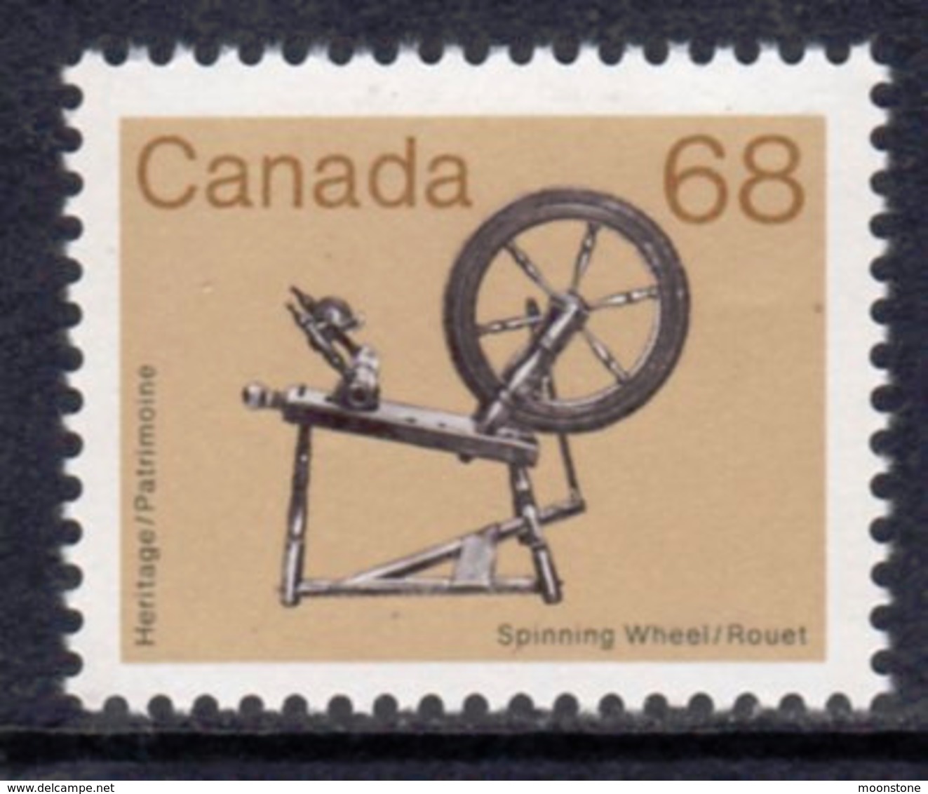 Canada 1982-7 Heritage Artefacts Definitives 68c Spinning Wheel, MNH, SG 1068 - Unused Stamps