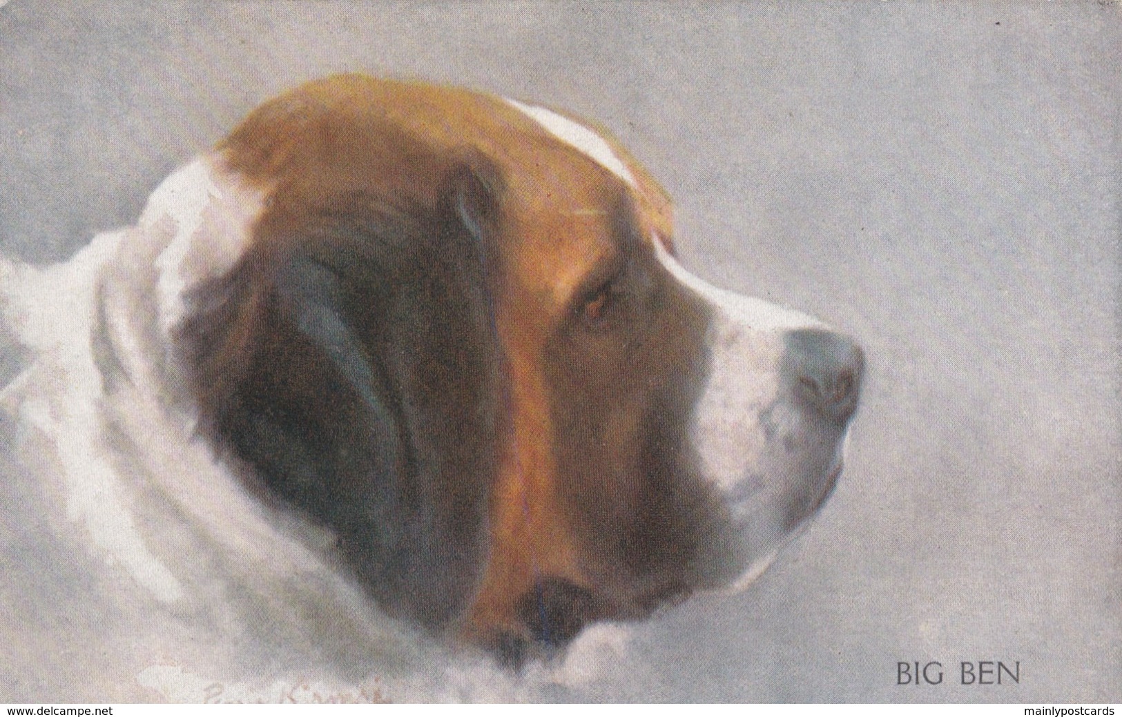 AS91 Animals - Dog - "Big Ben", St. Bernard, Artist Signed Persis Kirmse - Cani