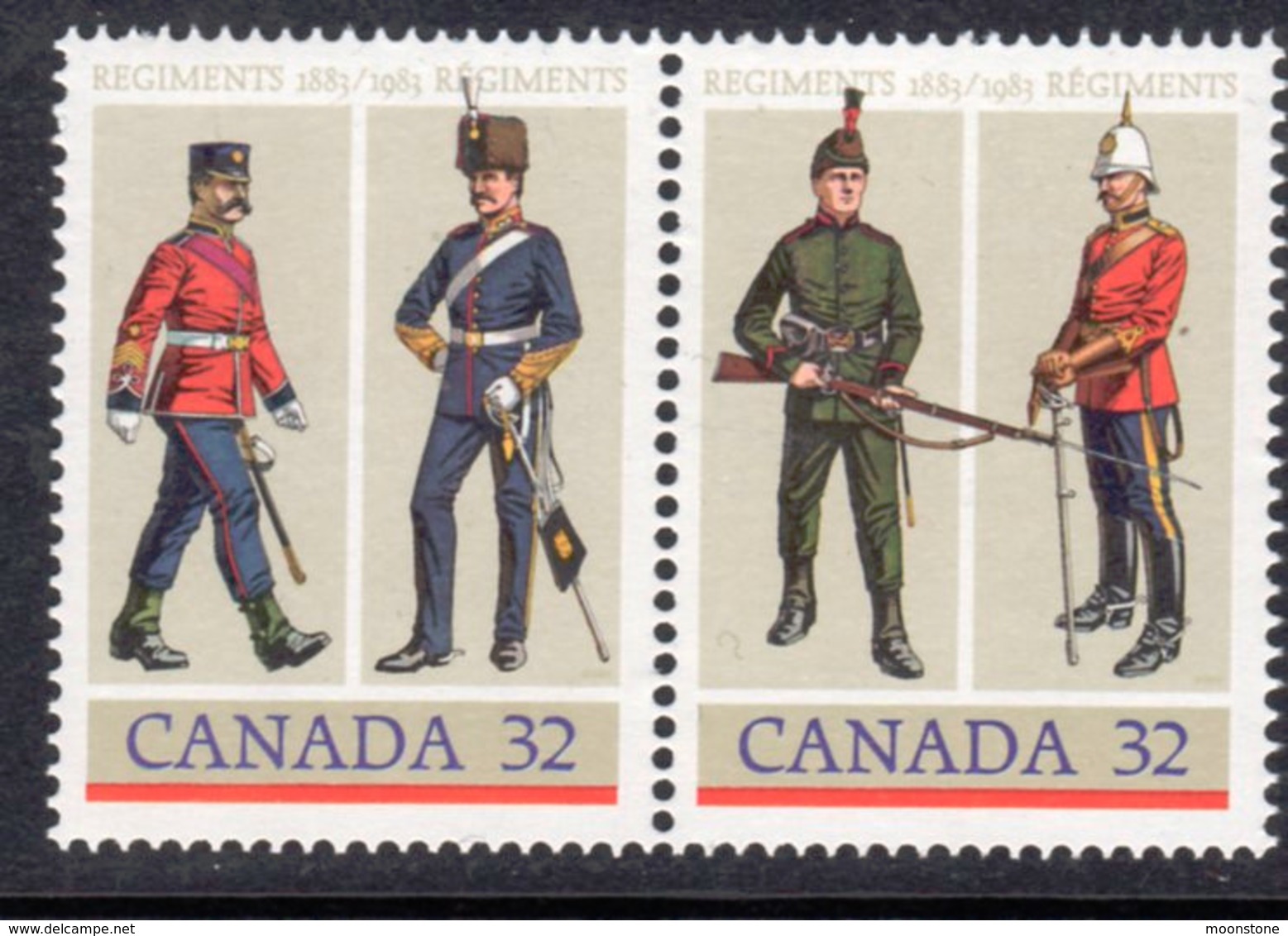 Canada 1983 Canadian Army Regiments Pair, MNH, SG 1114/5 - Unused Stamps
