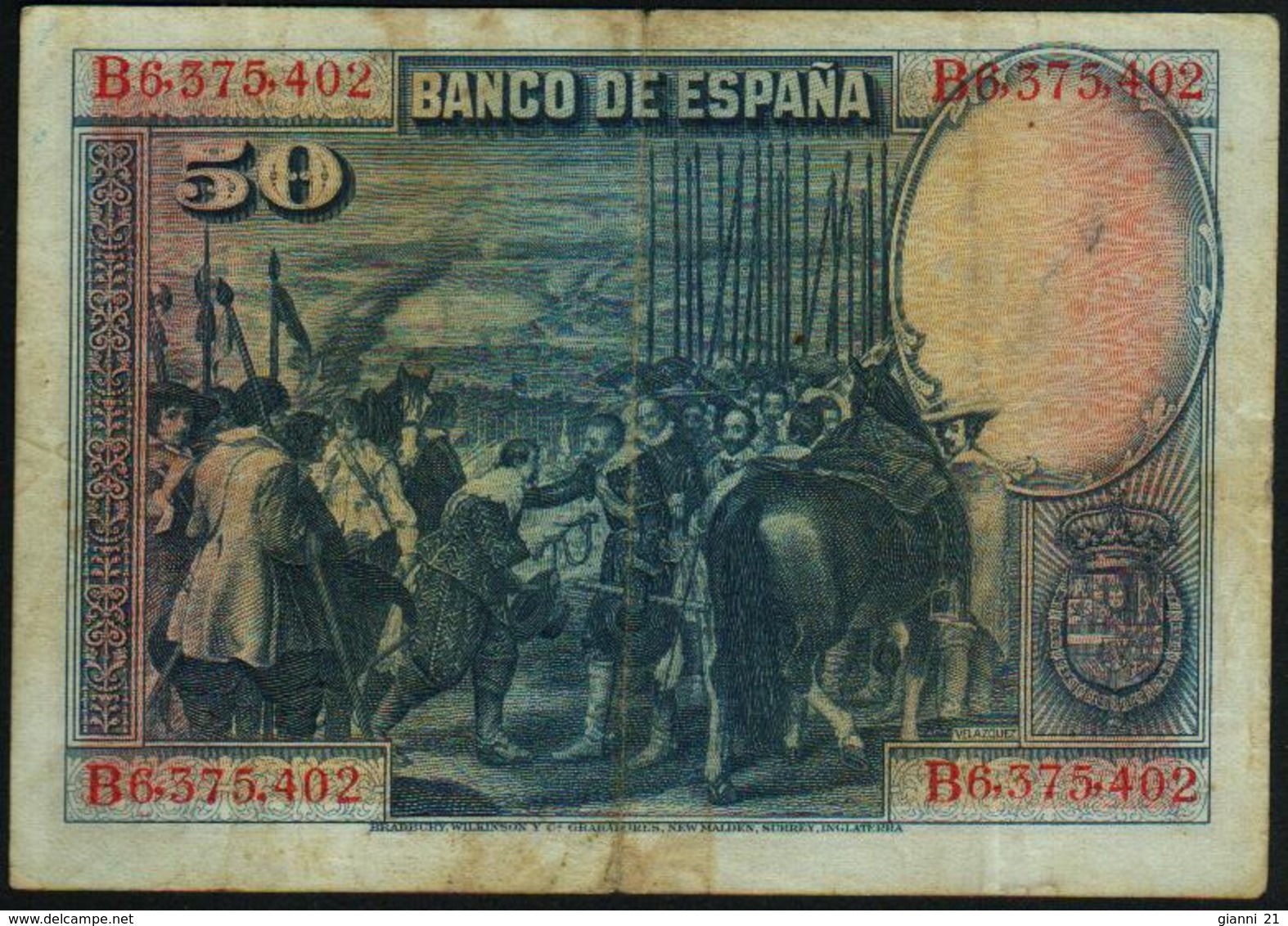 SPAIN - 50 Pesetas 15.08.1928 {Banco De España} Fine P.75 B - 50 Pesetas