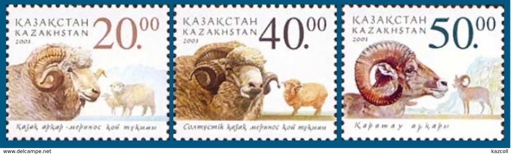 Kazakhstan 2003. Domestic And Wild Sheep. Animals.  Fauna.  Mammals Mi. # 410-412 - Sonstige & Ohne Zuordnung