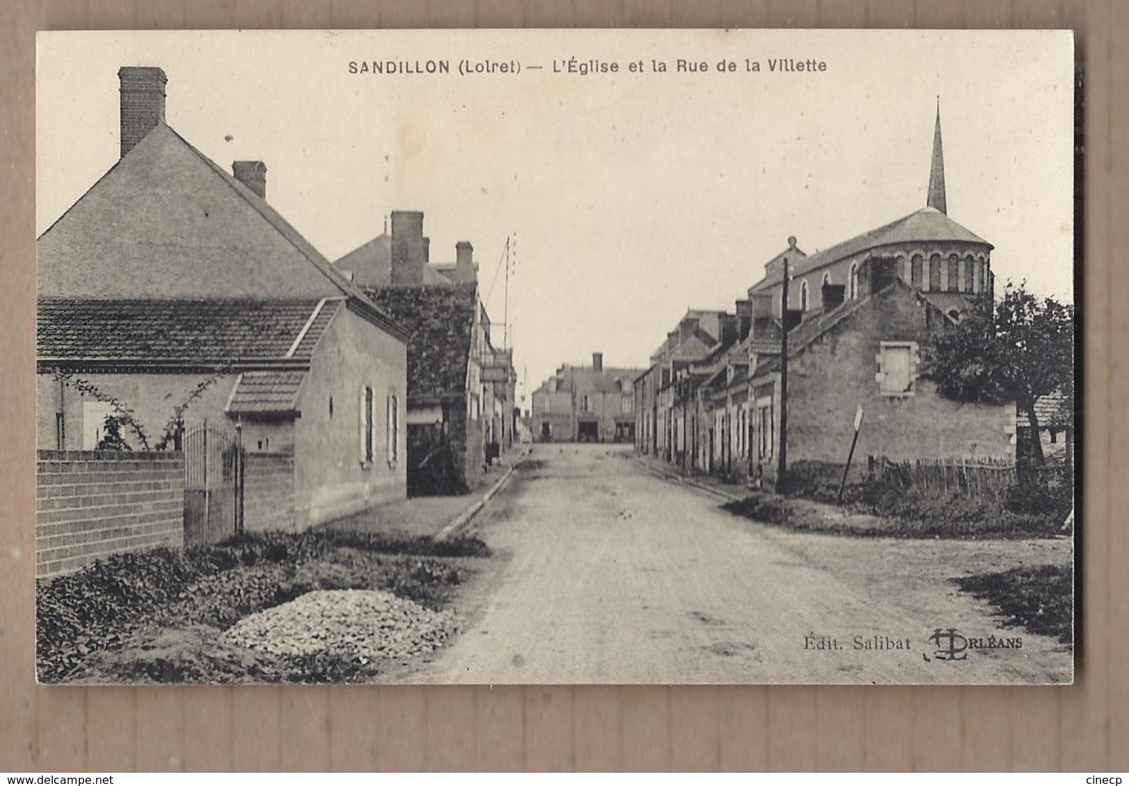 CPA 45 - SANDILLON - L'Eglise Et La Rue De La Villette - TB PLAN Rue CENTRE VILLAGE + Détails Maisons - Other & Unclassified