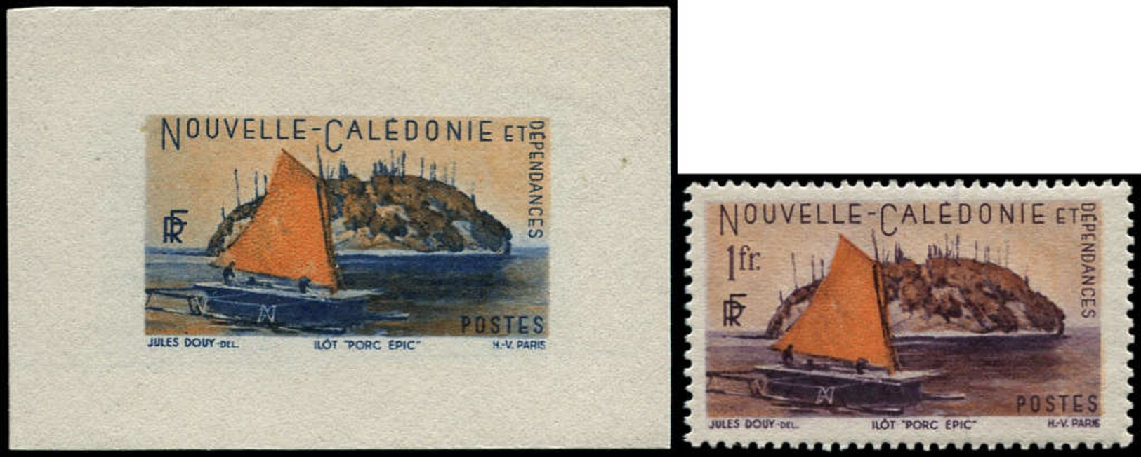 NOUVELLE-CALEDONIE Poste ** - 265, Tirage Spécial Sans Faciale, Sur Feuillet Gommé Non Dentelé: 1f. Porc-épic - Autres & Non Classés