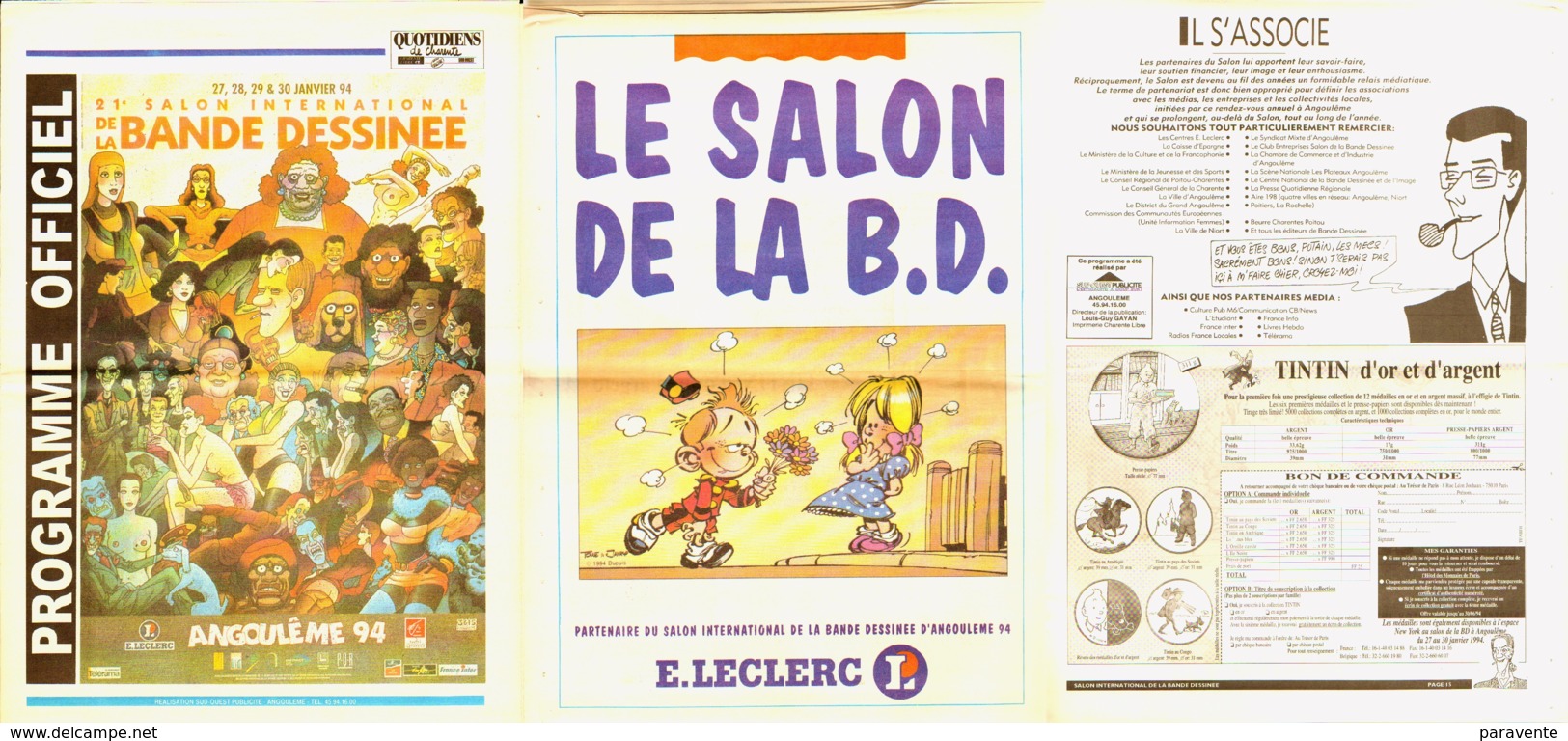 Journal PROGRAMME SALON ANGOULEME 1994 Illustration LAUZIER JANRY TINTIN - Autres & Non Classés