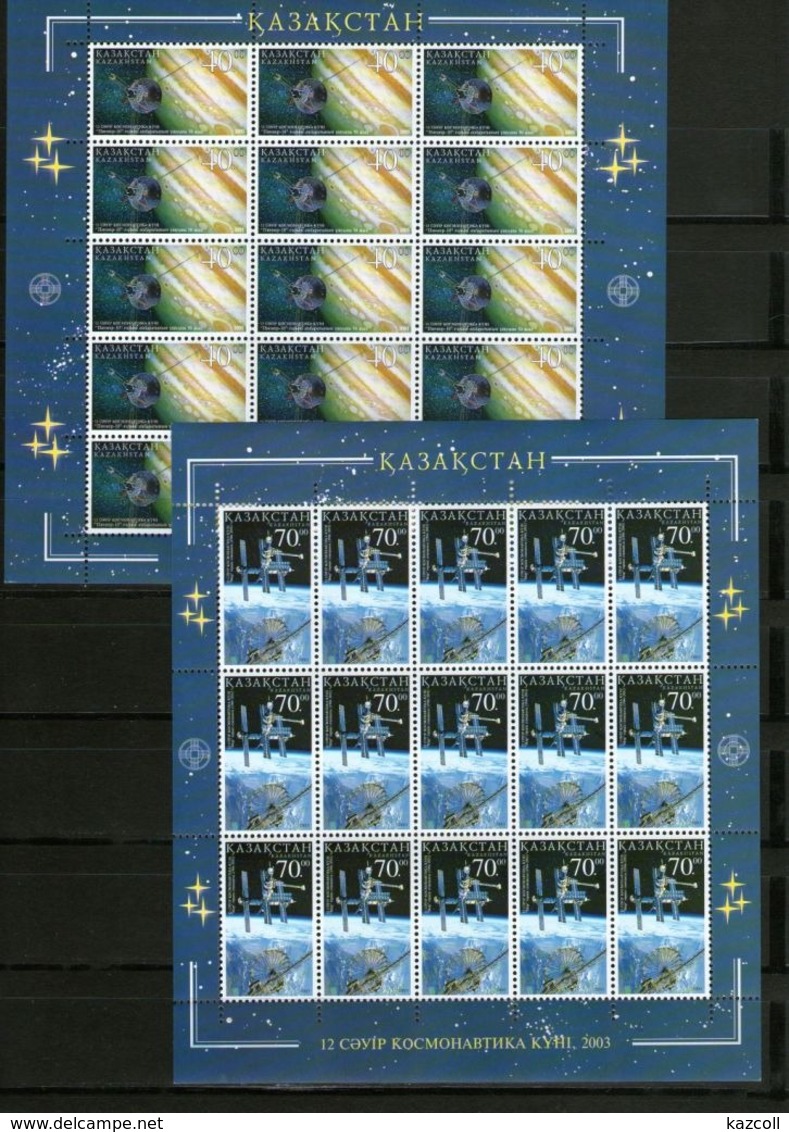 Kazakhstan 2003. Cosmonautics Day 2003. Sputnik "Pioner-10". Space Station "Mir".  Mi. # Klb.415-Klb.416 MNH - Kasachstan