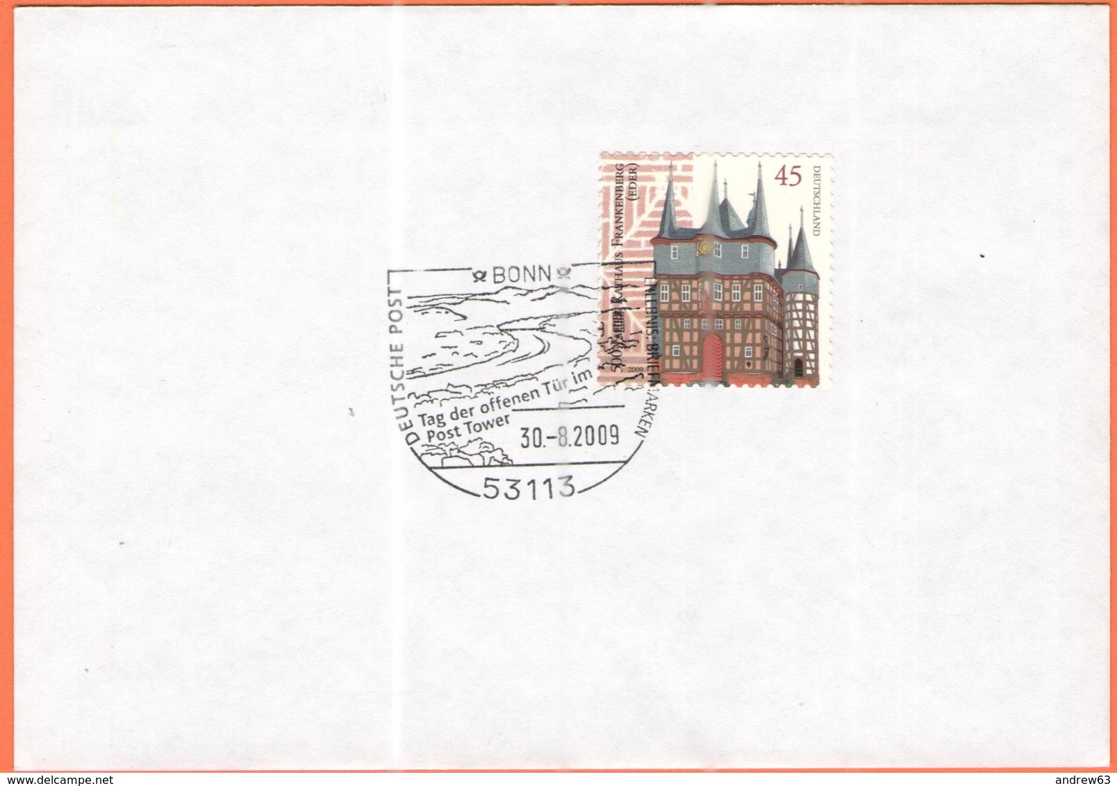 GERMANIA - GERMANY - Deutschland - ALLEMAGNE - BUNDESPOST - 2009 - 45 500 Jahre Rathaus Frankenberg An Der Eder + Specia - Storia Postale