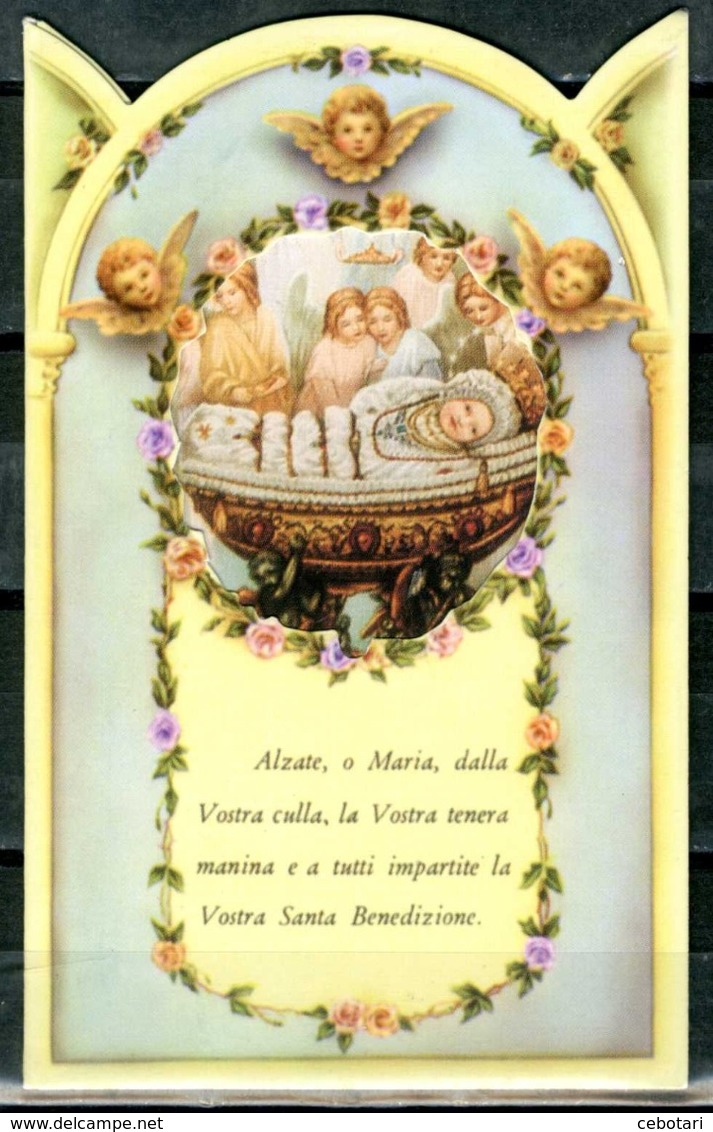 SANTINO - Maria SS. Bambina - Santino Pieghevole Con Preghiera, Come Da Scansione. - Devotieprenten