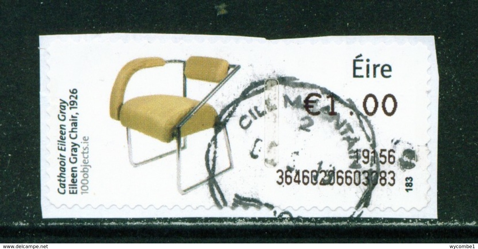 IRELAND  -  2019 Eileen Gray Chair  SOAR (Stamp On A Roll)  CDS  Used On Piece As Scan - Usados